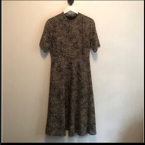 RW&CO. Black and Brown Leopard Midi Dress